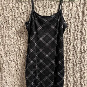 Divided Checkered Black and White Mini Dress